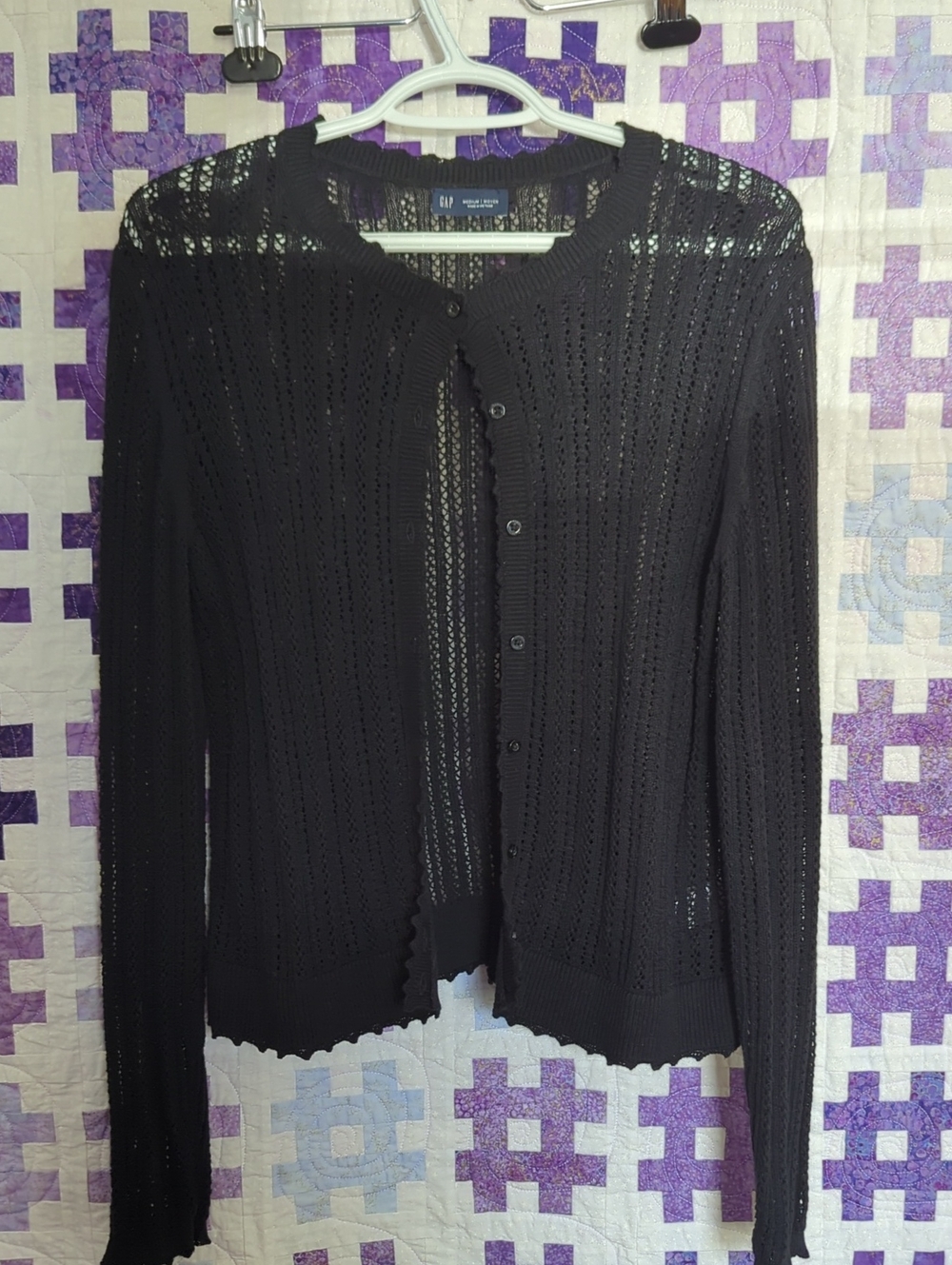 Black Gap Linen Blend Knit Women's Cardigan